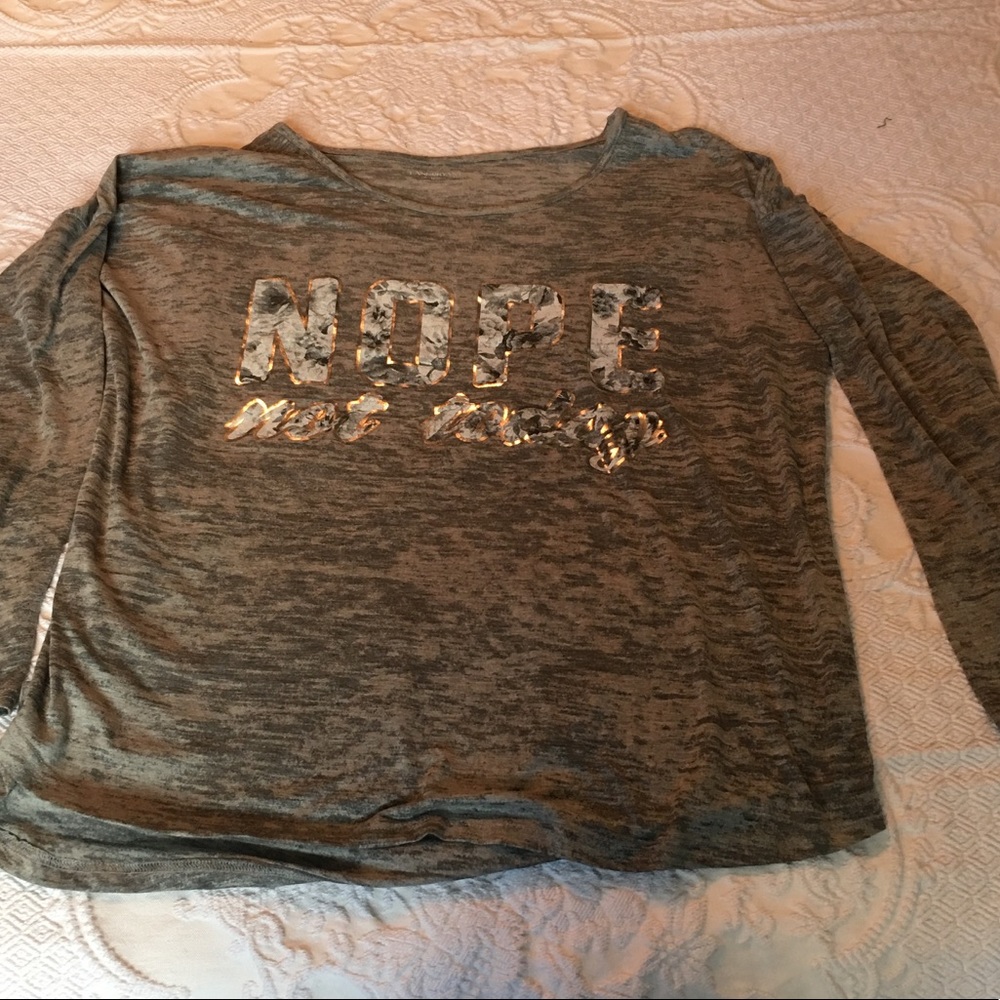 Lane Bryant lightweight heathered gray tee